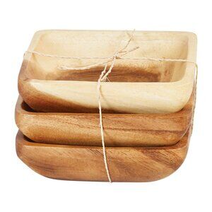 Creative Co-Op Square Acacia Wood Bowl Set/NWT